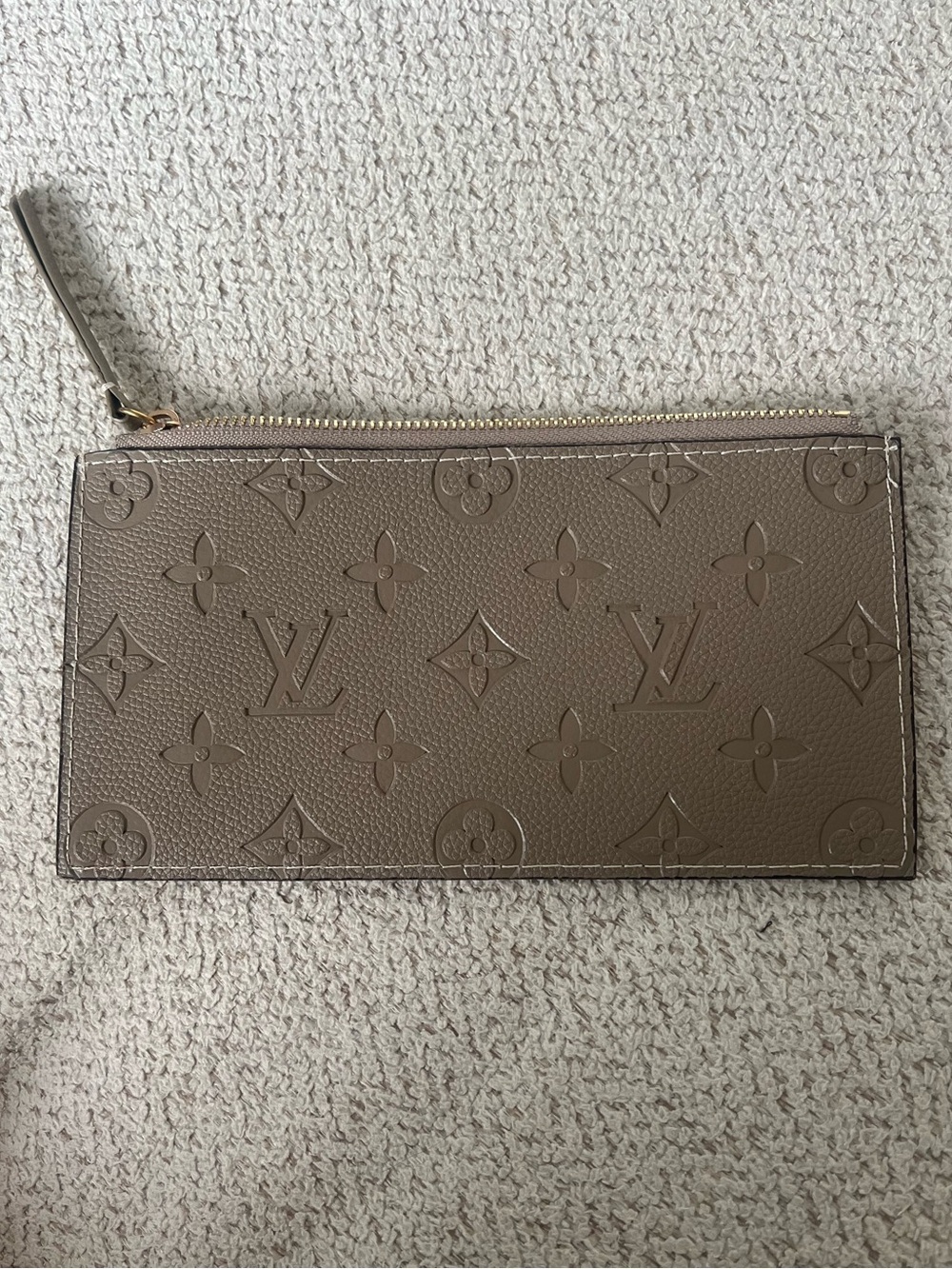 Authentic Louis Vuitton Felicie insert Zip Pouch in Taupe